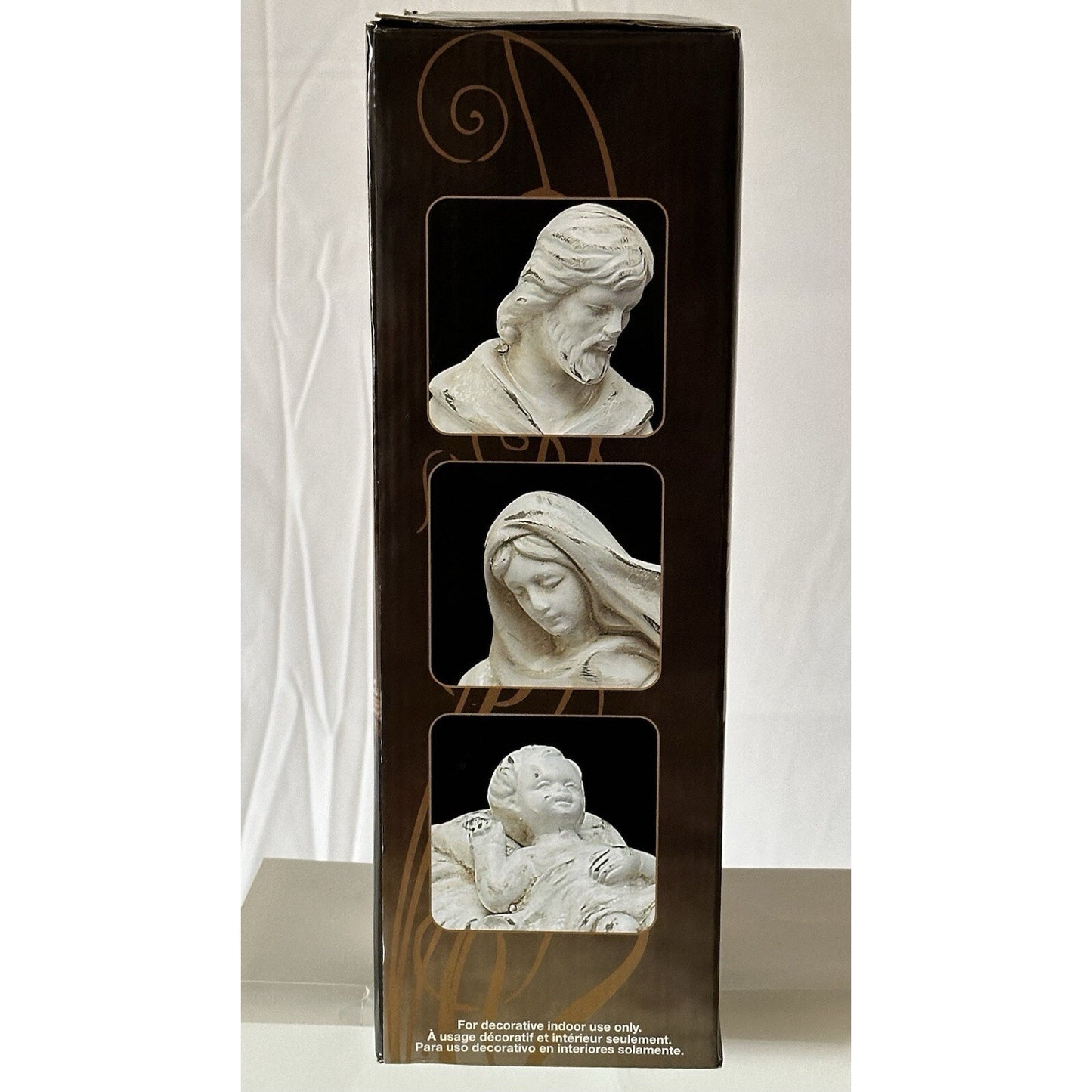 Costco Holy Family Nativity Set 4-Piece Joseph Mary Jesus Crib 11” Figurines