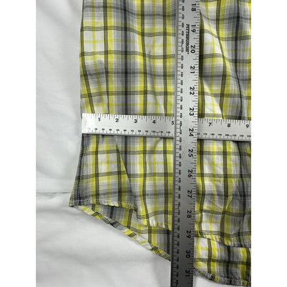 Zoo York Yellow & Black Plaid Button Up Pocket Classy XLarge Shirt Buisness