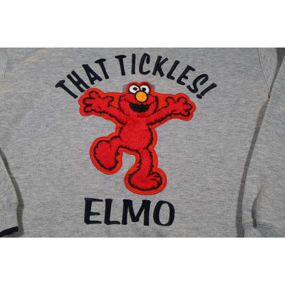 Sesame Street Elmo Sweater Mens Large Gray That Tickles Fuzzy Pullover 2000s