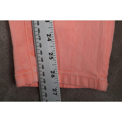 Tommy Hilfiger Skinny Ankle Crop Jeans Womens 6 Pink Zip Hem Stretch Pants Denim