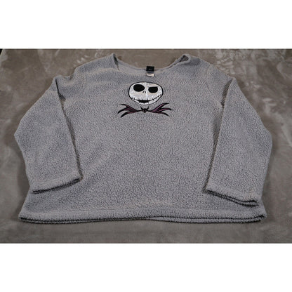 Disney Nightmare Before Christmas Sweater Womens 2XL Jack Skellington Fleece