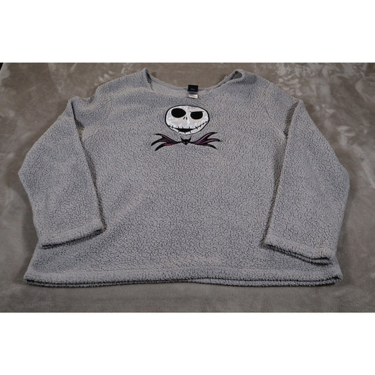 Disney Nightmare Before Christmas Sweater Womens 2XL Jack Skellington Fleece