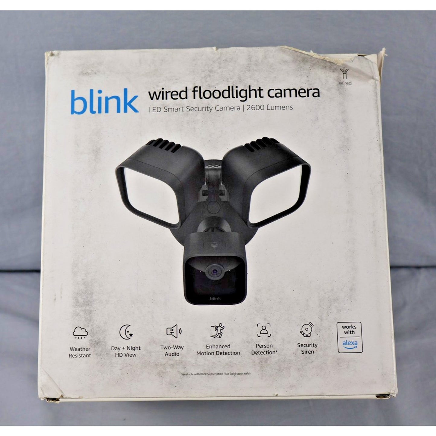 Blink Wired Floodlight Camera LED Security 2600 Lumens Motion Alexa Siren New