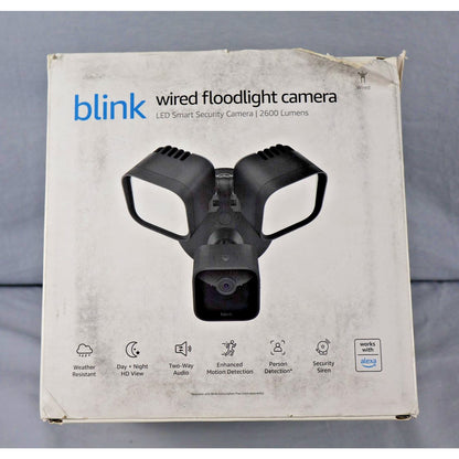 Blink Wired Floodlight Camera LED Security 2600 Lumens Motion Alexa Siren New