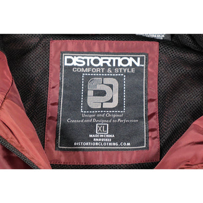 Distortion Jacket Mens XL Hooded Windbreaker Pullover Outdoor Pockets