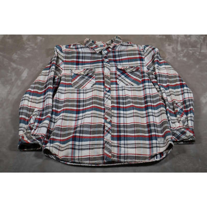 O'Neill Shirt Mens XL White Red Blue Plaid Flannel Button Up Casual Western