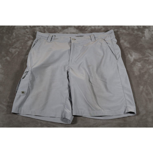 Columbia PFG Shorts Mens 38 Gray Omni-Shield Quick Dry Fishing Cargo Outdoor