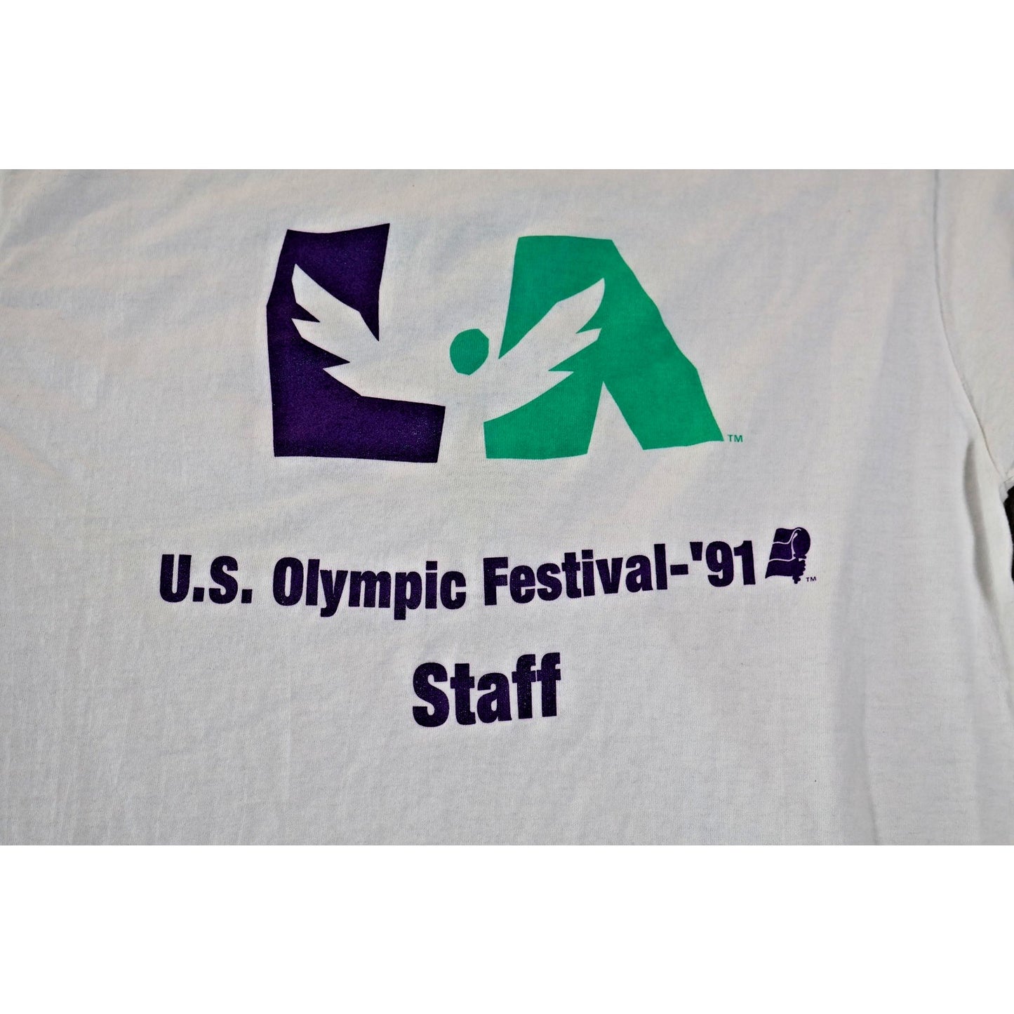 Vintage Reebok U.S. Olympic Festival '91 Staff Shirt Tee Mens Large White 90s