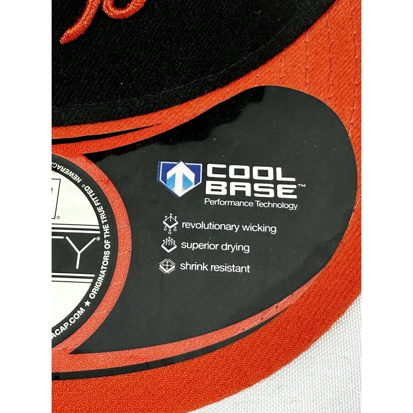 Baltimore Orioles MLB Black Hat/Cap Orange Bill New Era 59 Fifty Fitted 7 3/8