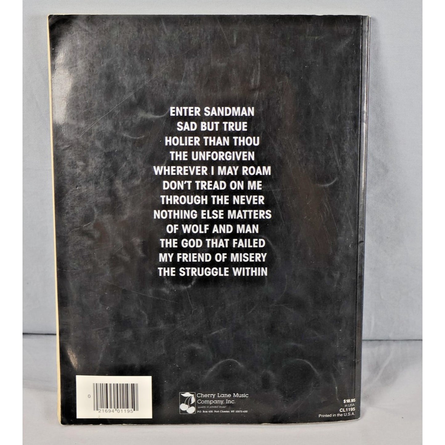 Vintage 1991 Metallica Black Album Guitar Tab Book Cherry Lane Music Songbook