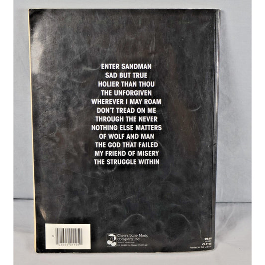 Vintage 1991 Metallica Black Album Guitar Tab Book Cherry Lane Music Songbook