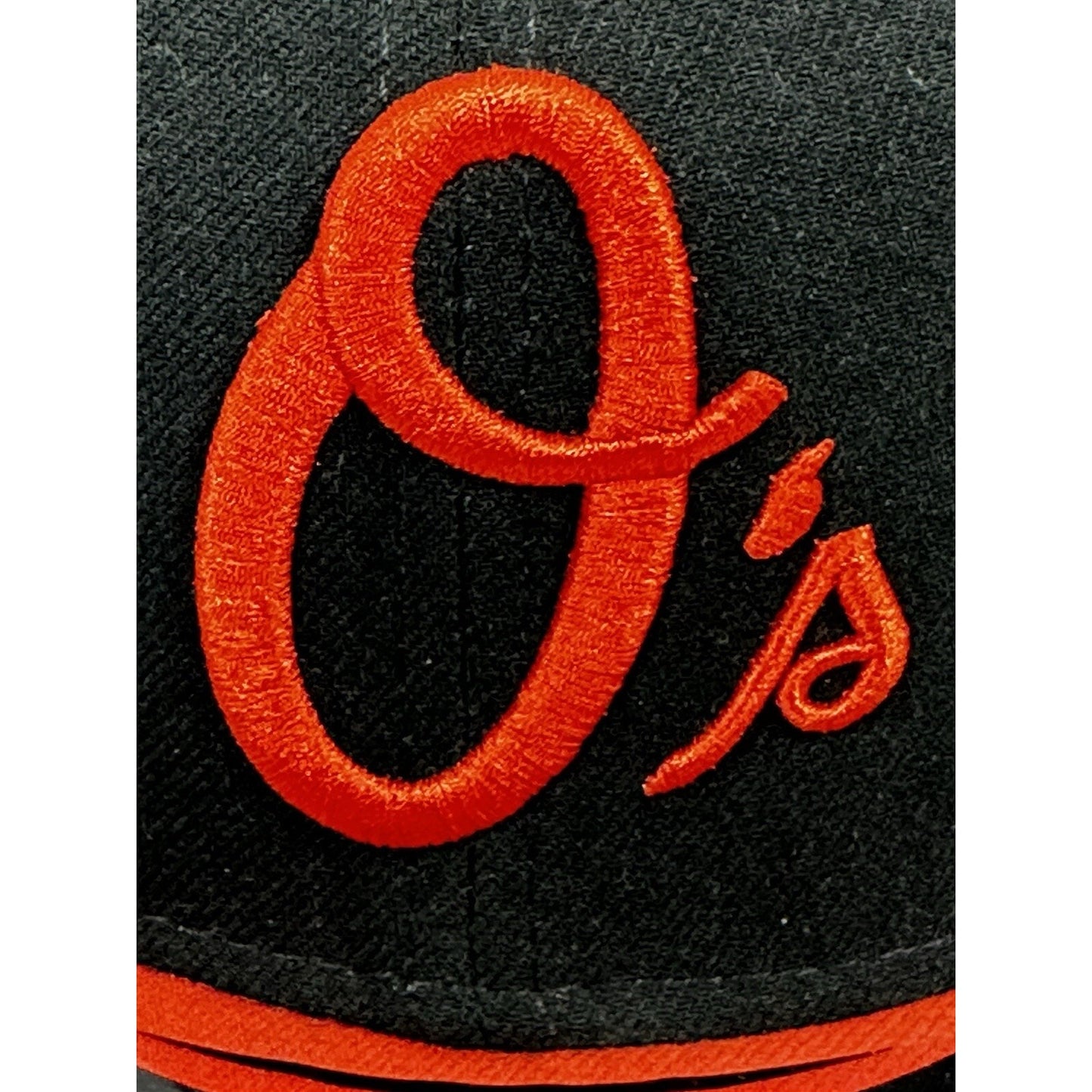 Baltimore Orioles MLB Black Hat/Cap Orange Bill New Era 59 Fifty Fitted 7 3/8