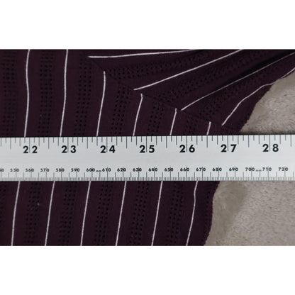 Avenue Shirt Womens 30/32 Purple White Striped Stretch Button Up Long Sleeve Top