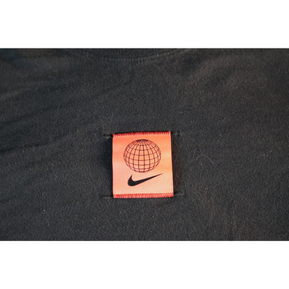 Nike Shirt Mens Medium Black Long Sleeve Worldwide Globe Graphic Streetwear