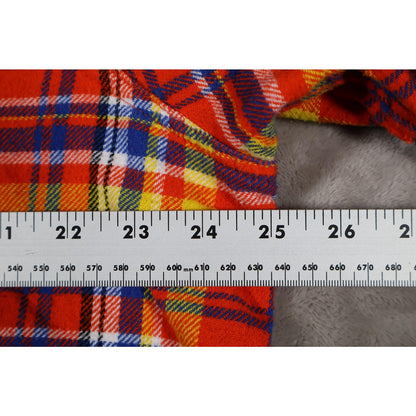 Rocawear Shirt Mens 2XL Red Blue Yellow Plaid Flannel Button Up Streetwear