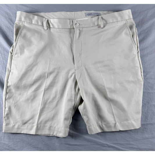 Greg Norman Flat Front Casual Chino Golf Shorts, Size 40, Beige