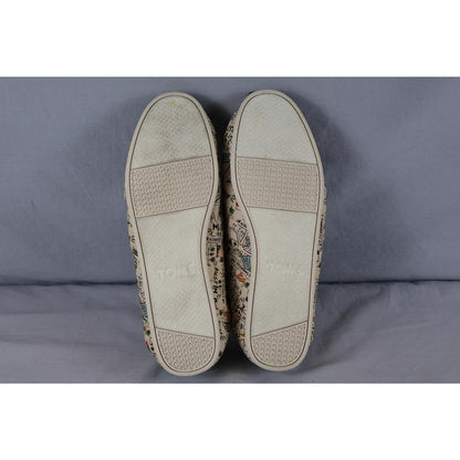 TOMS Shoes Mens Size 12 Austin Map Canvas Slip On Texas Print Comfort Casual