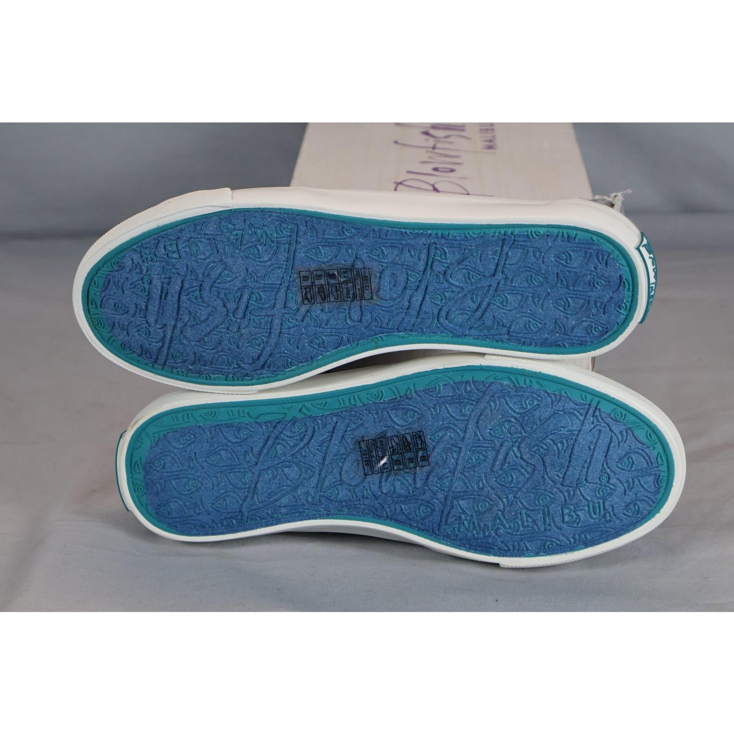 Blowfish Malibu Shoes Womens Size 6.5 Sweet Grey Canvas Vegan Slip On Distressed