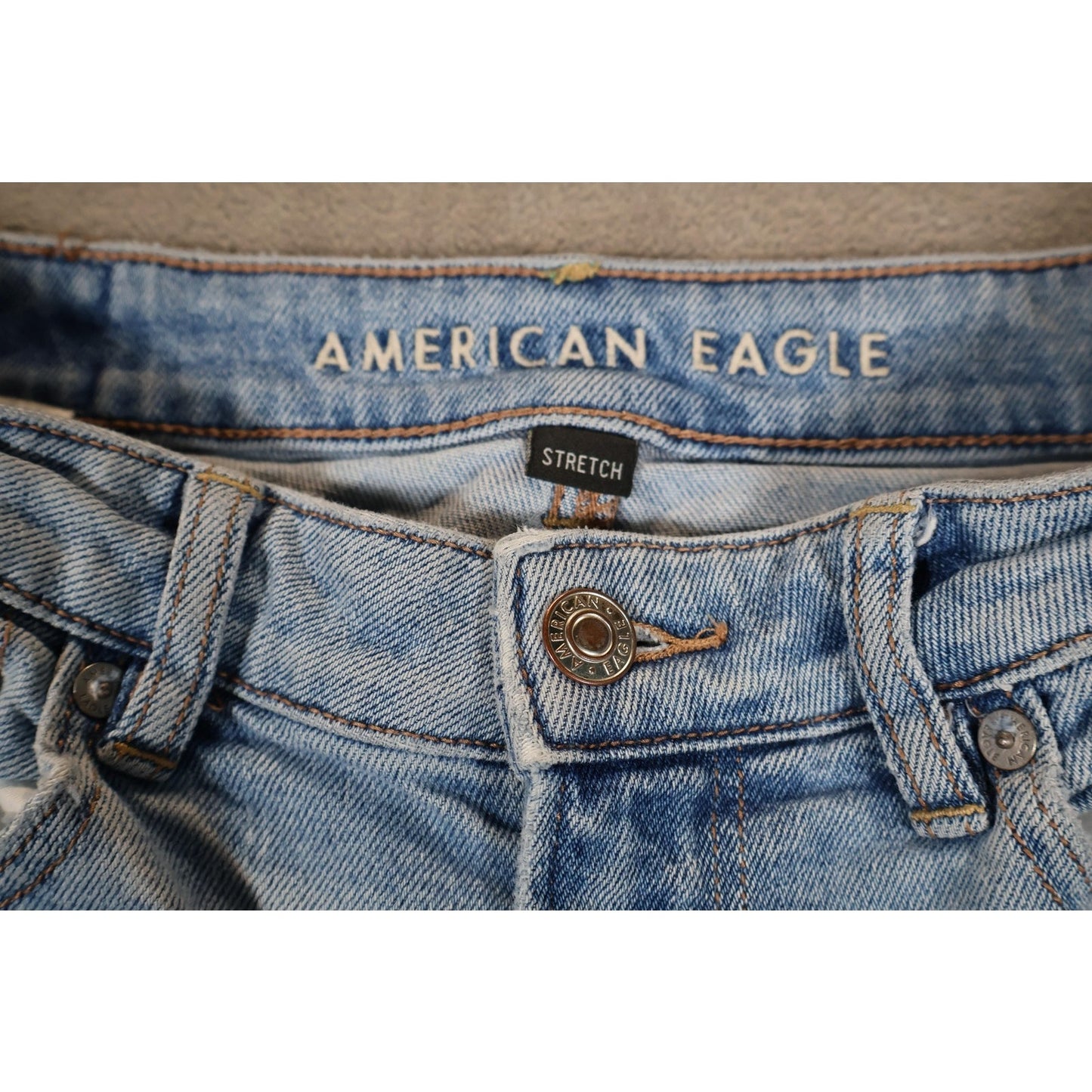 American Eagle Jeans Womens 7 Distressed High Rise Stretch Ripped Denim Pants