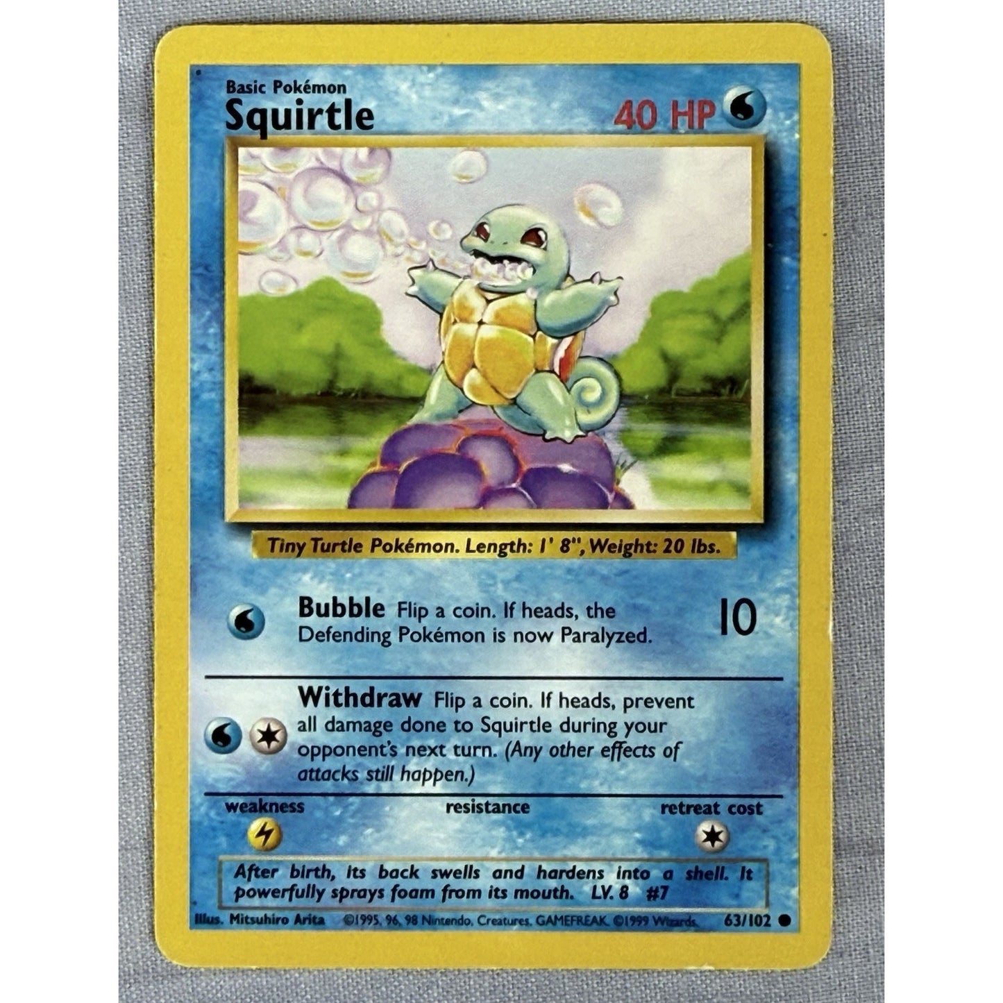 SQUIRTLE - 63/102 - Base Set - 4th Print UK Print 1999-2000 - Pokemon Card