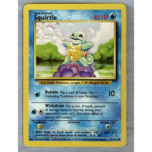 SQUIRTLE - 63/102 - Base Set - 4th Print UK Print 1999-2000 - Pokemon Card