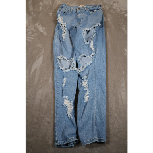 Vibrant Miu Jeans Womens 3 W25 Distressed Ripped High Rise Made in USA Denim