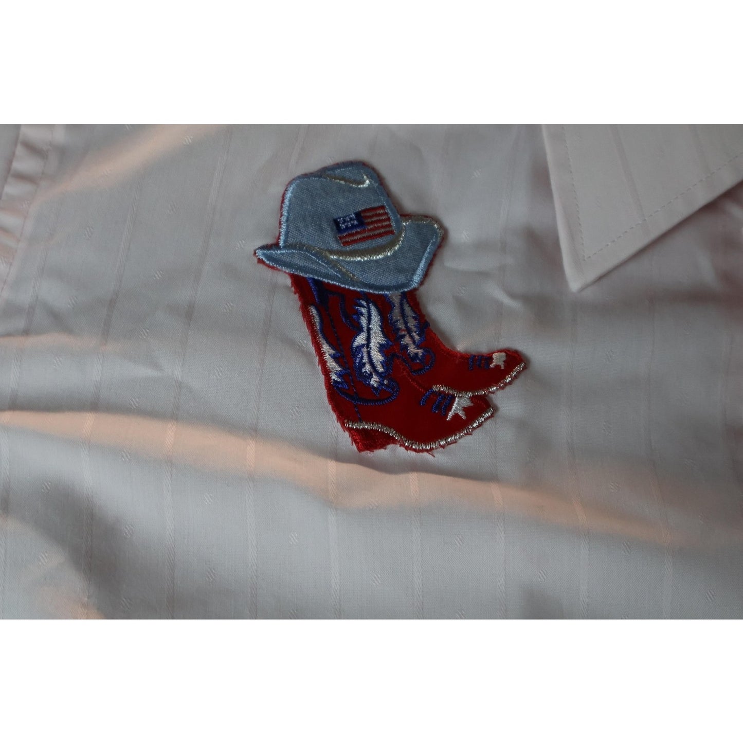 Van Heusen Shirt Mens 16.5 Long Sleeve Western Embroidered Cowboy Boots Horsesho