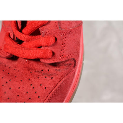 Nike SB Dunk High Premium Shoes Mens Size 7 Red Gold Suede Skate 313171-661