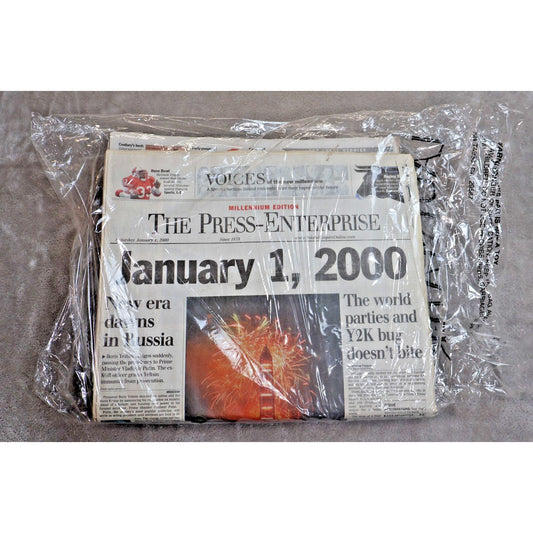 The Press-Enterprise Millennium Edition Newspaper January 1 2000 Y2K Headlines