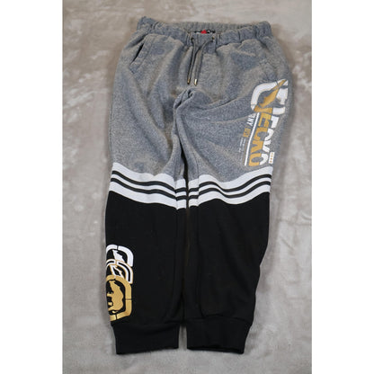 Ecko Unltd Pants Mens Small Gray Black Joggers Sweatpants Streetwear Logo