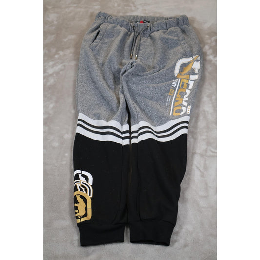 Ecko Unltd Pants Mens Small Gray Black Joggers Sweatpants Streetwear Logo