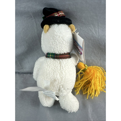 DISNEY STORE SNOWMAN POOH 8" DISNEY BEAN BAG PLUSH TOY