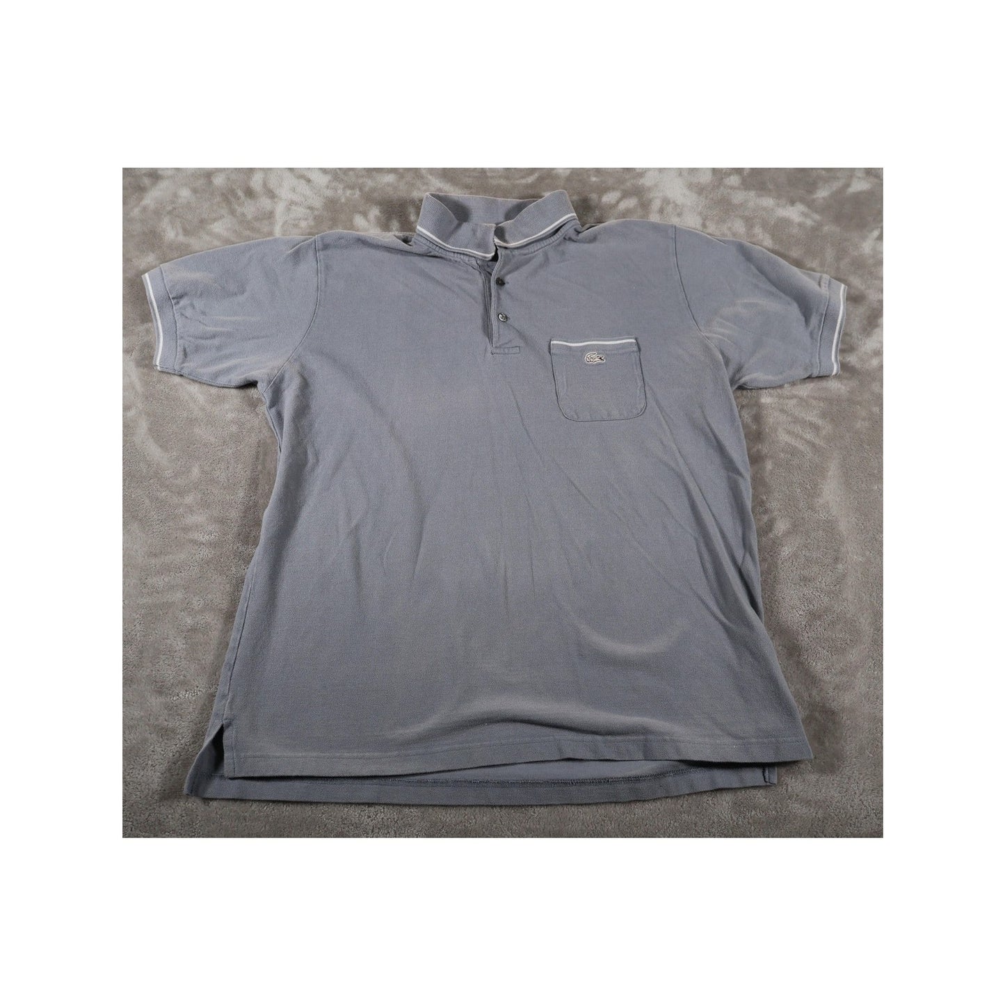 Lacoste Polo Shirt Mens Extra Large Gray Made in Italy Cotton Pocket Classic