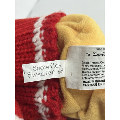 Vintage Disney Store Winnie the Pooh Snowflake Sweater Plush