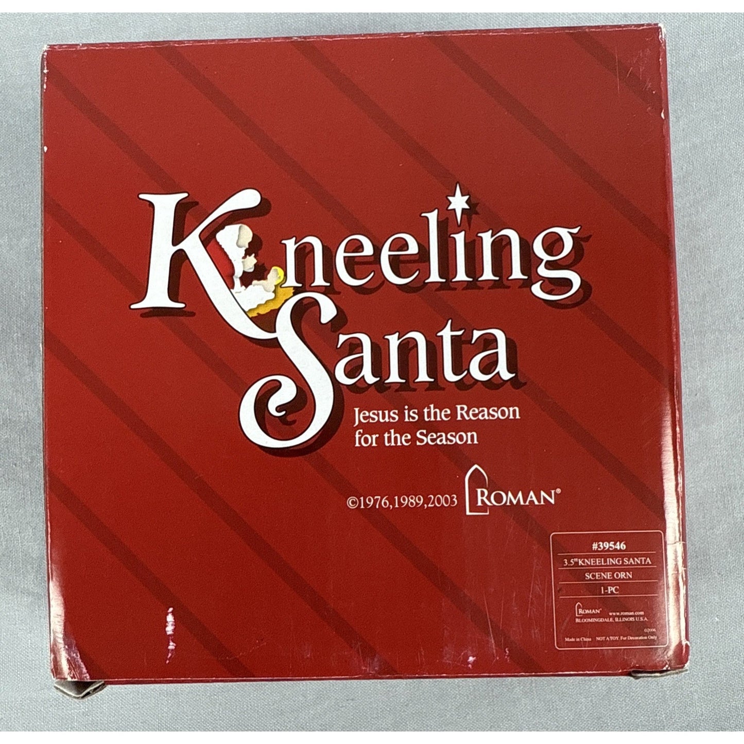 Vtg Roman Kneeling Santa Resin 1983 RP Gauer Excellent