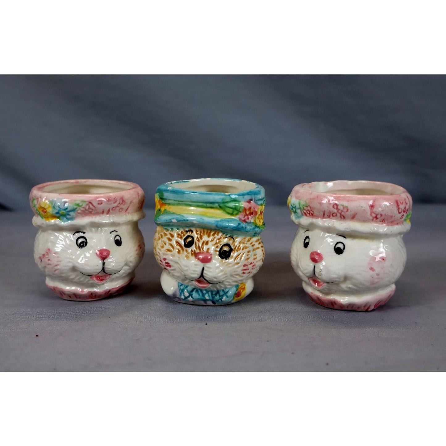 Vintage Fitz & Floyd Bunny Rabbit Tea Set Plates Cups Creamer Sugar Japan Easter