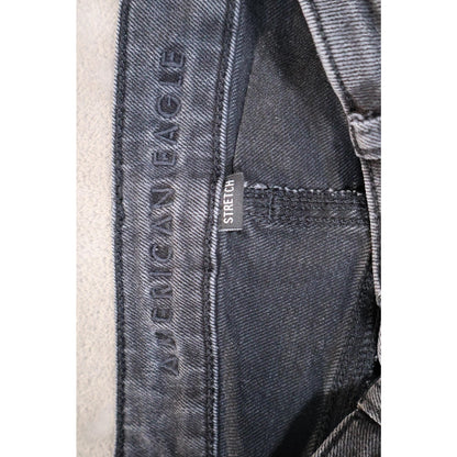 American Eagle Jeans Womens 4 Black High Rise Mom Distressed Stretch 90s Style