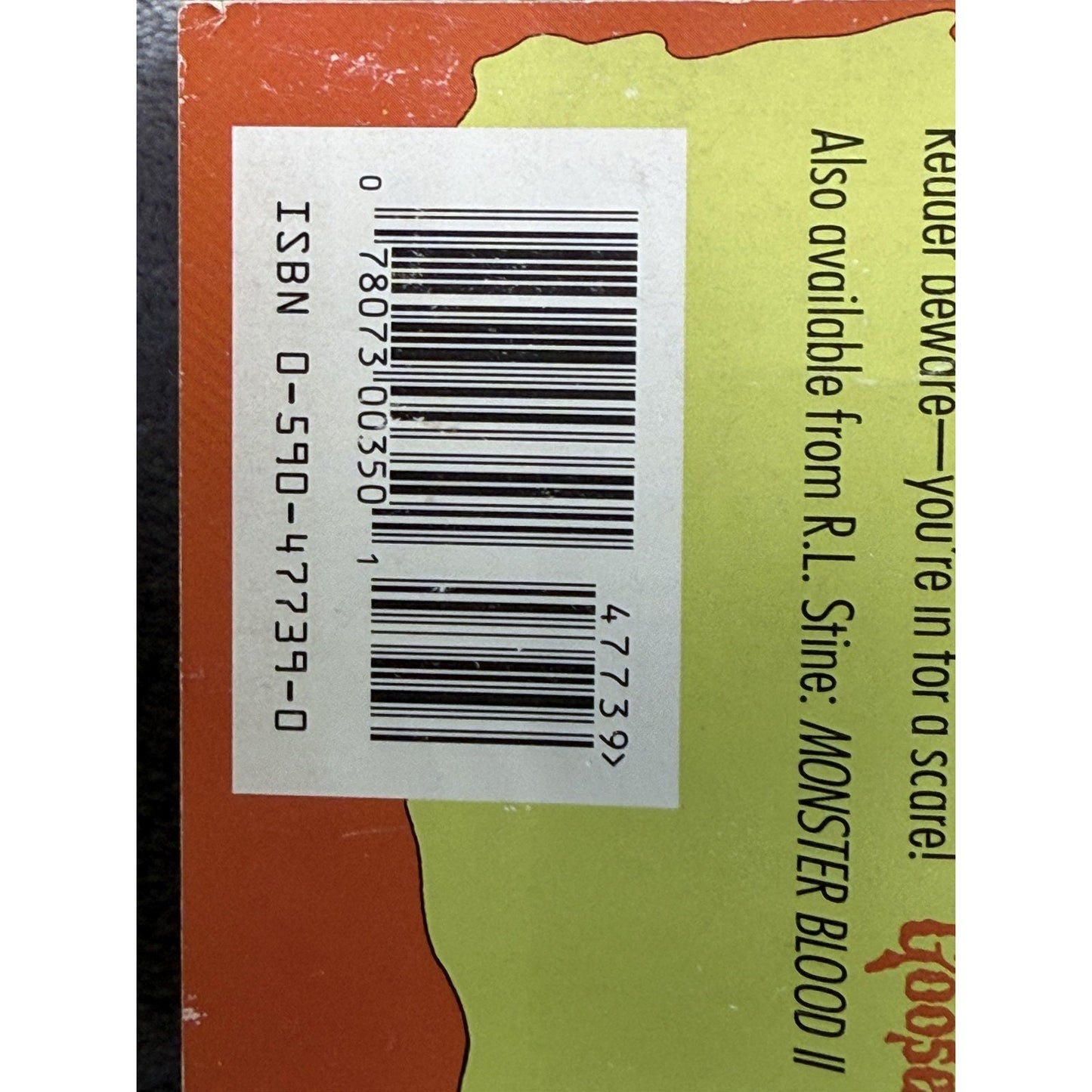 Vintage Goosebumps Why I'm Afraid of Bees RL Stine Paperback Scholastic USA