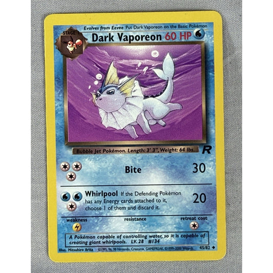 Pokemon TCG Team Rocket #45/82 Dark Vaporeon LP