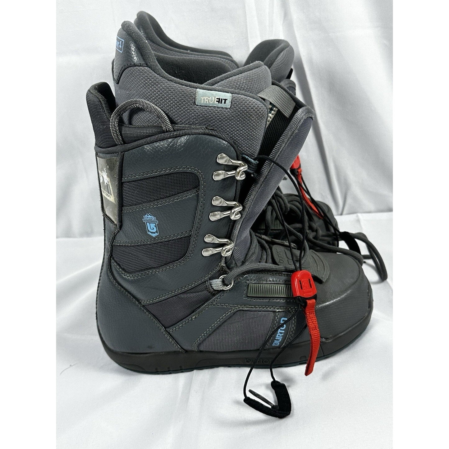 Burton Snowboard Boots Womens 7.5 Sapphire Grey/Red Lace Up Snow Winter