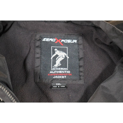ZeroXposur Jacket Mens 2XL Full Zip Fleece Lined Activewear Element Protector label and interior view.